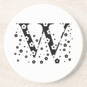 Posavasos De Arenisca letra con motivos florales W