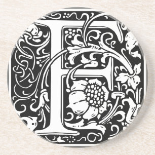 Posavasos De Arenisca Letra F monograma medieval inicial