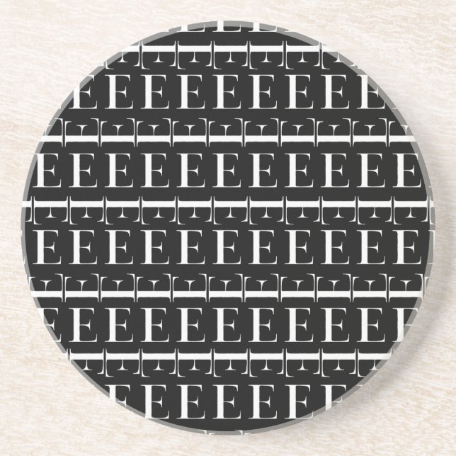 Posavasos De Arenisca Letra inicial monograma E (Frente)