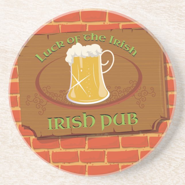 Posavasos De Arenisca Letrero de Pub Irlandés (Frente)