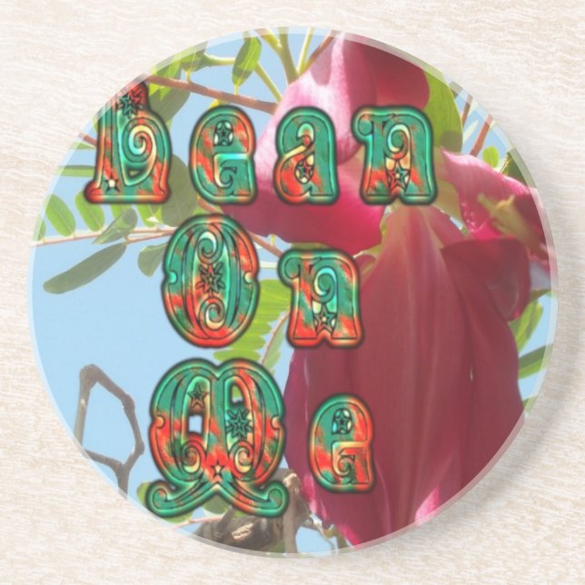 Posavasos De Arenisca Leyenda inspiradora Sobre Mí Impresión De Arte Flo (Frente)