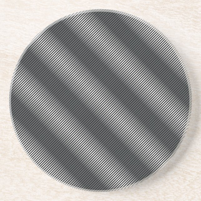 Posavasos De Arenisca Líneas de graduación ultrafinas en blanco y negro (Frente)