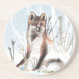 Posavasos De Arenisca Lobo del invierno