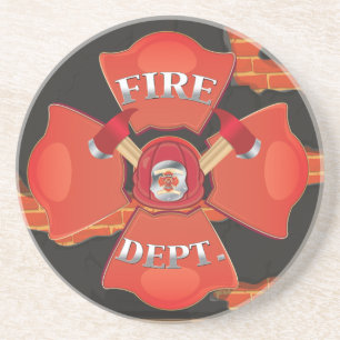 Posavasos De Arenisca Logo De Fire Dept