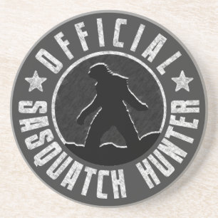 Posavasos De Arenisca Logotipo del círculo del CAZADOR de Sasquatch