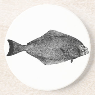 Posavasos De Arenisca Logotipo del halibut pacífico