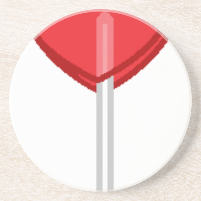 Posavasos De Arenisca lollismo de corazón rojo (Frente)