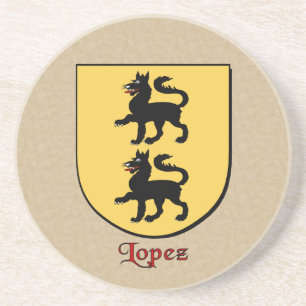Posavasos De Arenisca Lopez Heraldic Shield
