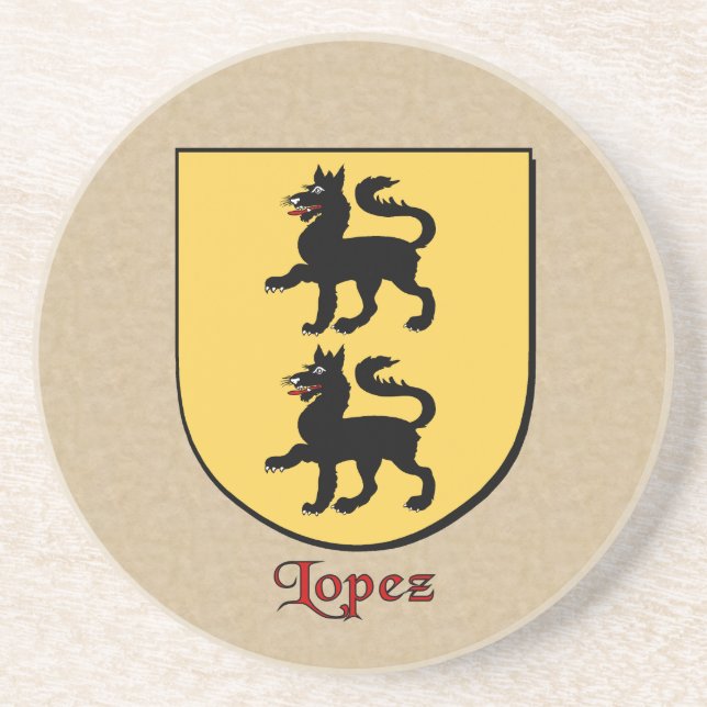 Posavasos De Arenisca Lopez Heraldic Shield (Frente)