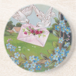 Posavasos De Arenisca Los pájaros entregan el correo