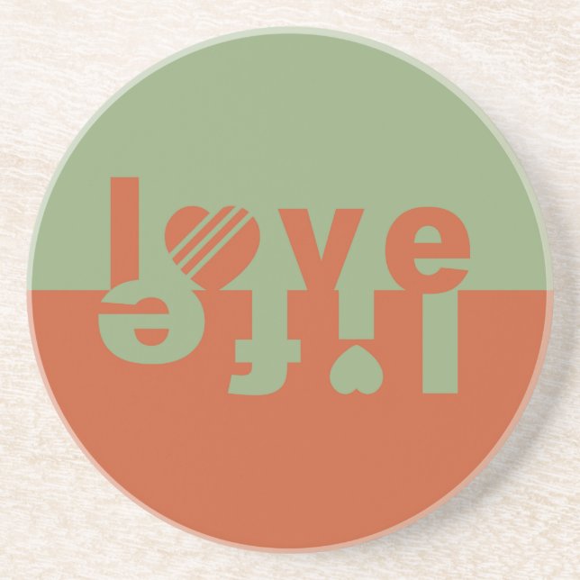 Posavasos De Arenisca LOVE LIFE coaster (Frente)
