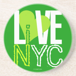 Posavasos De Arenisca Love NYC Live In NYC Coaster Green 5