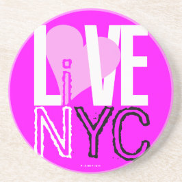 Posavasos De Arenisca Love NYC Live In NYC Coaster Pink 3