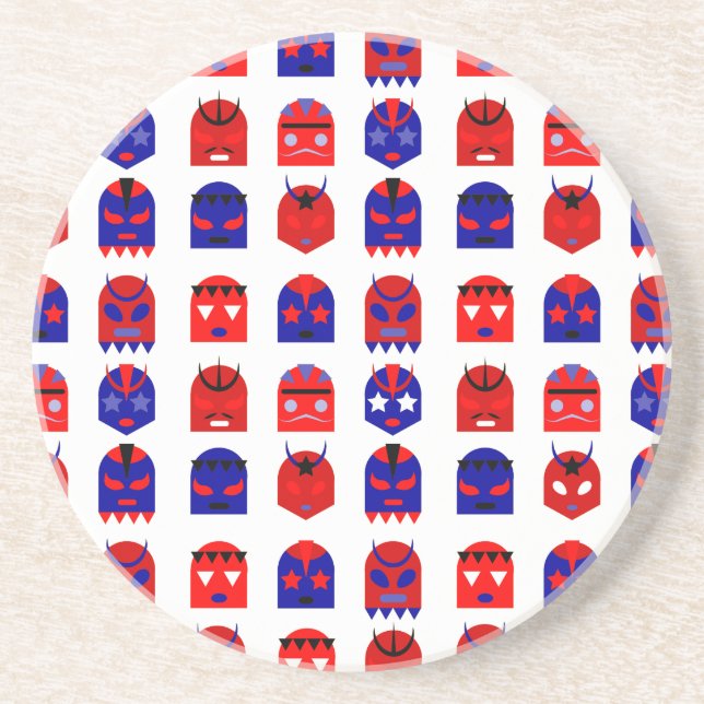 Posavasos De Arenisca lucha libre mascarillas (Frente)