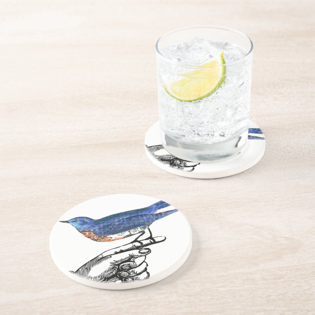 Posavasos De Arenisca Lucky Bluebird Coasters (Lado)