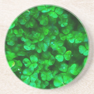 Posavasos De Arenisca Lucky Celtic Irish Green Shamrocks