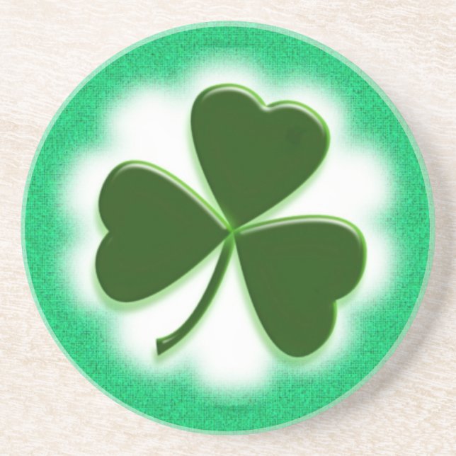 Posavasos De Arenisca Lucky Shamrock (Frente)