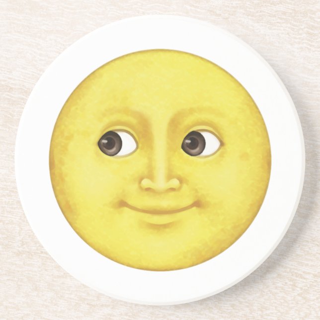 Posavasos De Arenisca Luna Amarilla - Emoji (Frente)