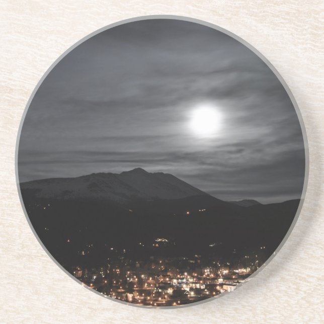 Posavasos De Arenisca Luna Llena de breckenridge (Frente)