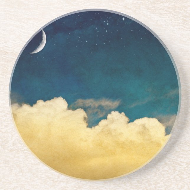 Posavasos De Arenisca Luna y Cloudscape (Frente)