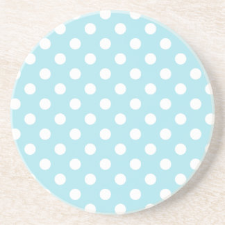 Posavasos De Arenisca Lunares grandes - blanco en azul de la ventisca