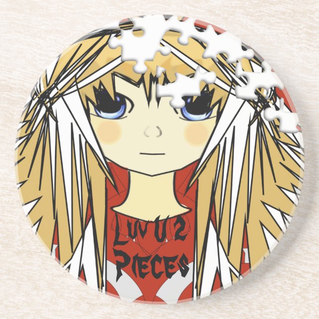 Posavasos De Arenisca Luv U 2 Pieces Chicas Anime (Frente)