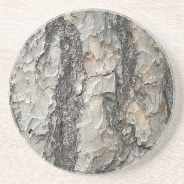 Posavasos De Arenisca Madera de pino de corteza (Frente)