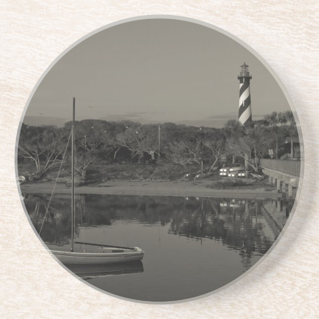 Posavasos De Arenisca Madrugada del faro de St Augustine (Frente)