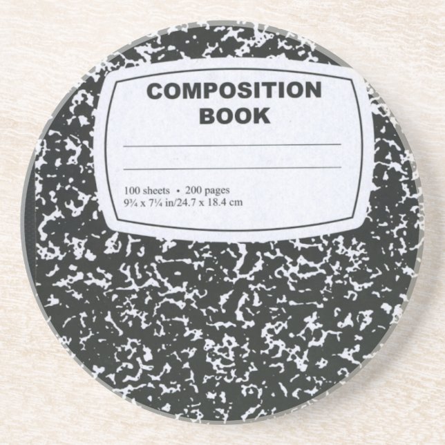 Posavasos De Arenisca Maestría en libros de composición (Frente)