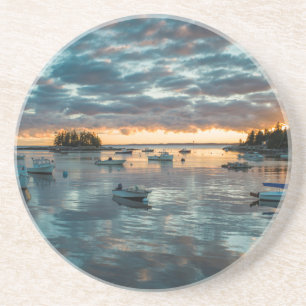 Posavasos De Arenisca Maine, Newagen, puerto deportivo al atardecer 1