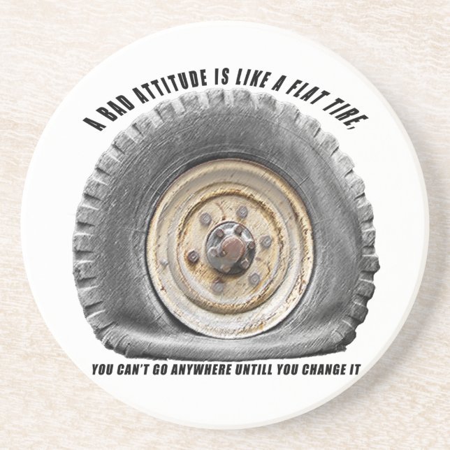 Posavasos De Arenisca Mal comportamiento como el neumático plano (Frente)