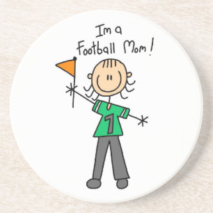Posavasos De Arenisca Mamá de fútbol de figuras de palitos