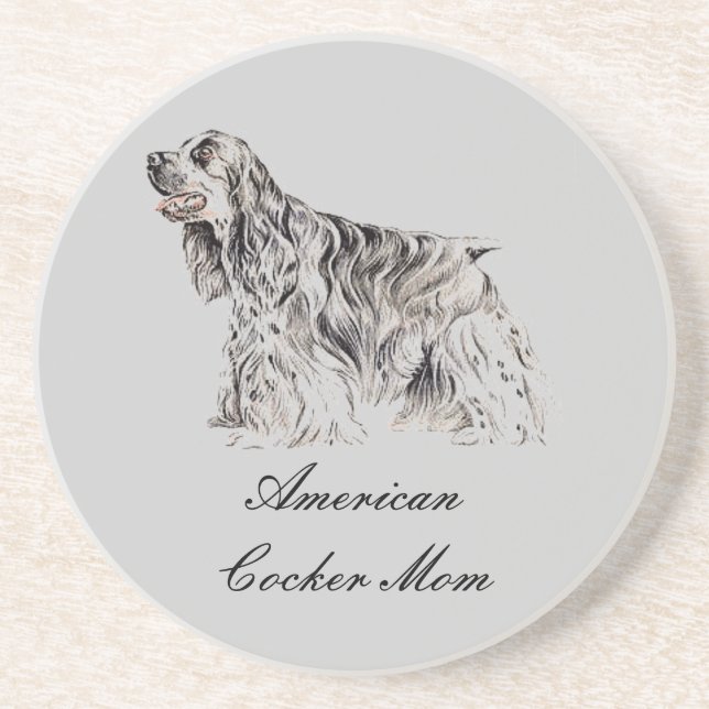 Posavasos De Arenisca Mamá, el Cocker americano Spaniel Sandstone Coaste (Frente)