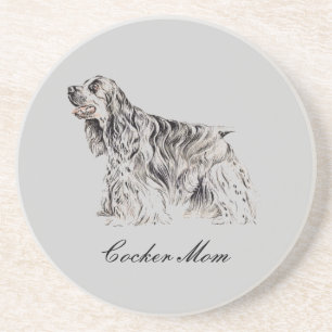 Posavasos De Arenisca Mamá, el Cocker americano Spaniel Sandstone Coaste