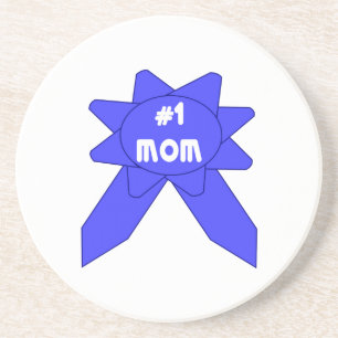 Posavasos De Arenisca Mamá número 1 Cinta Azul