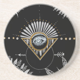 Posavasos De Arenisca Mandala de Yin Yang