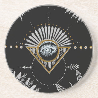 Posavasos De Arenisca Mandala de Yin Yang