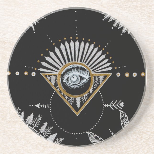 Posavasos De Arenisca Mandala de Yin Yang (Frente)