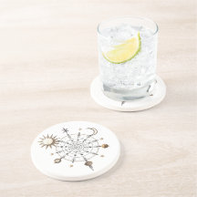 Posavasos de arenisca Mandala del Sol y la Luna Ce