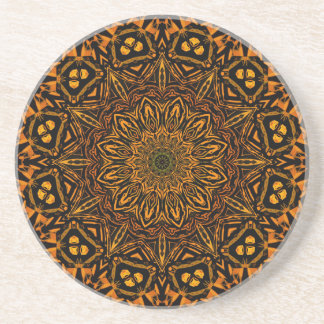 Posavasos De Arenisca Mandala dorada