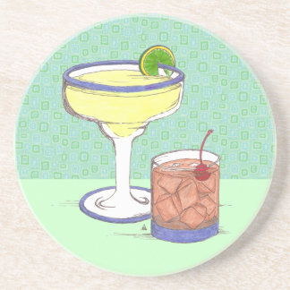 Posavasos De Arenisca Manhattans y personalizable de los Margaritas el |
