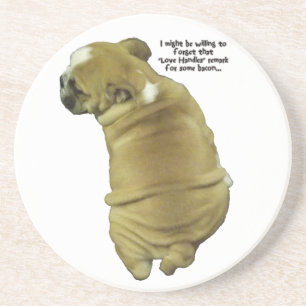 Posavasos De Arenisca Manijas y tocino del amor adolescente del bulldog