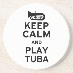 Posavasos De Arenisca Mantener la calma y jugar al tuba