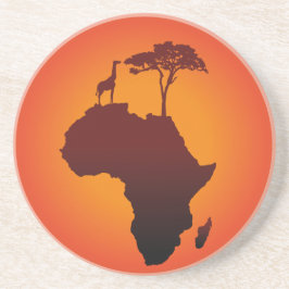 Posavasos De Arenisca Mapa africano del safari - práctico de costa de la