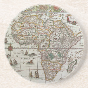 Posavasos De Arenisca Mapa Antiguo del Mundo Antiguo de África por Blaeu