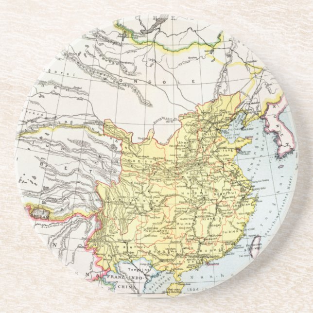 POSAVASOS DE ARENISCA MAPA: CHINA, 1910 (Frente)