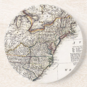 POSAVASOS DE ARENISCA MAPA DE AMÉRICA, 1809