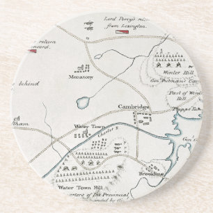 POSAVASOS DE ARENISCA MAPA DE BOSTON-CONCORD, 1775