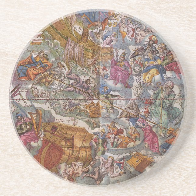 Posavasos De Arenisca Mapa de Constelaciones Cristianas, Cielos del Sur (Frente)