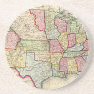 Posavasos De Arenisca Mapa De Estados Unidos, Y Territorios